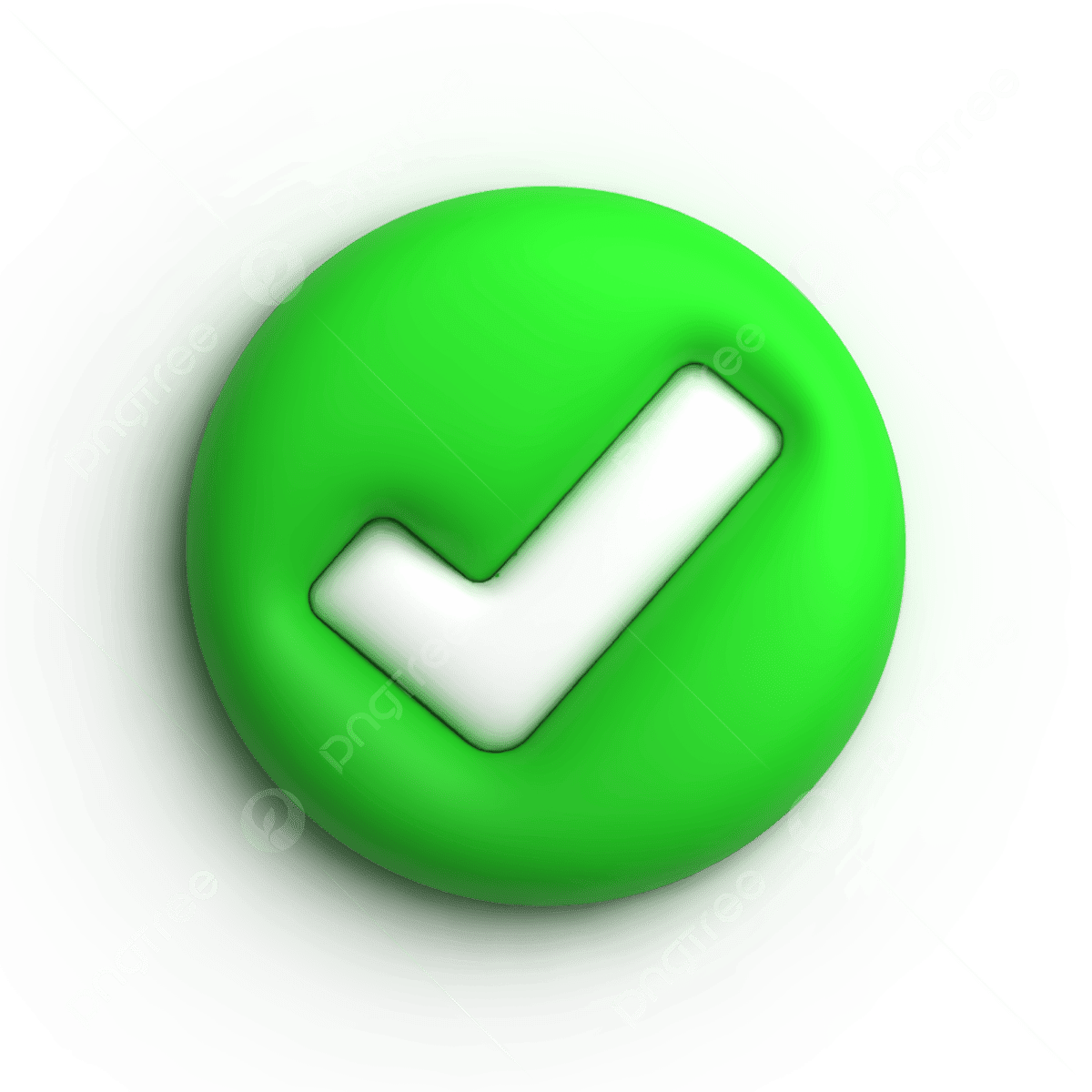 3d Green Check Mark Icon In Round Isolated Transparent Background Tick ...
